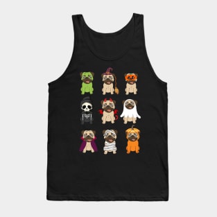 Pugs Halloween Funny Pugs Costume Tank Top